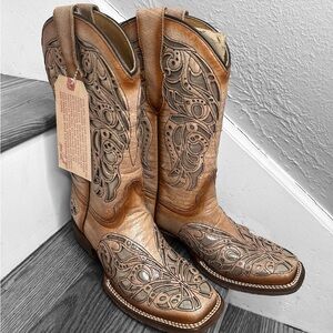 Corral Kids Tan and Brown Boots